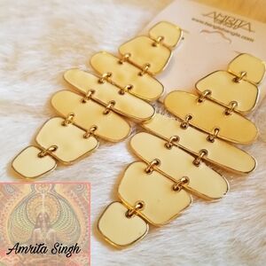 NWT Amrita Singh Ivory Goldtone Broome Street Gold Earrings